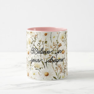 Pretty White Daisy Flowers Birthday Mug