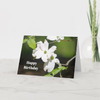 Pretty White Dogwoods Floral Photo Birthday