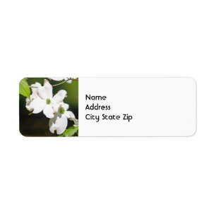 Pretty White Dogwoods Floral Photo Return Address Label