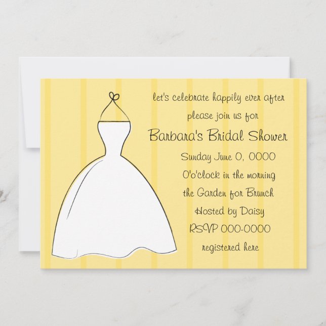 Pretty White Dress Invitation (Front)