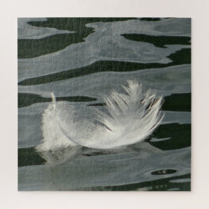 Pretty white feather jigsaw puzzle