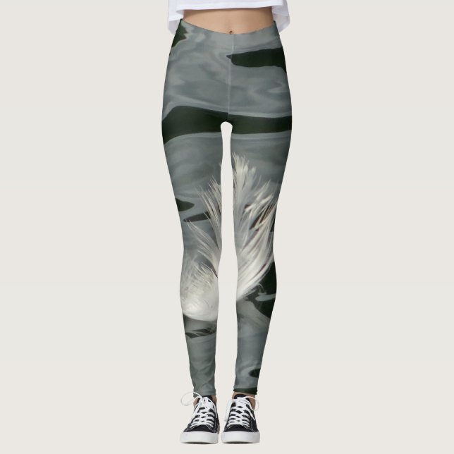 Pretty white feather leggings (Front)