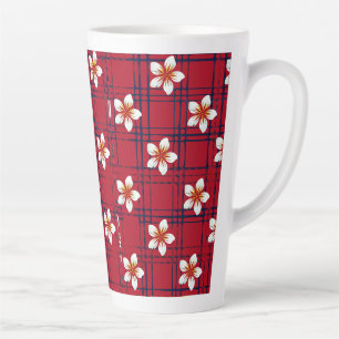 Pretty white flowers latte mug
