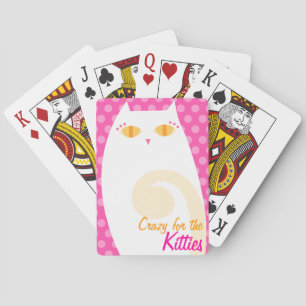 Pretty White Kitty Custom Playing Cards