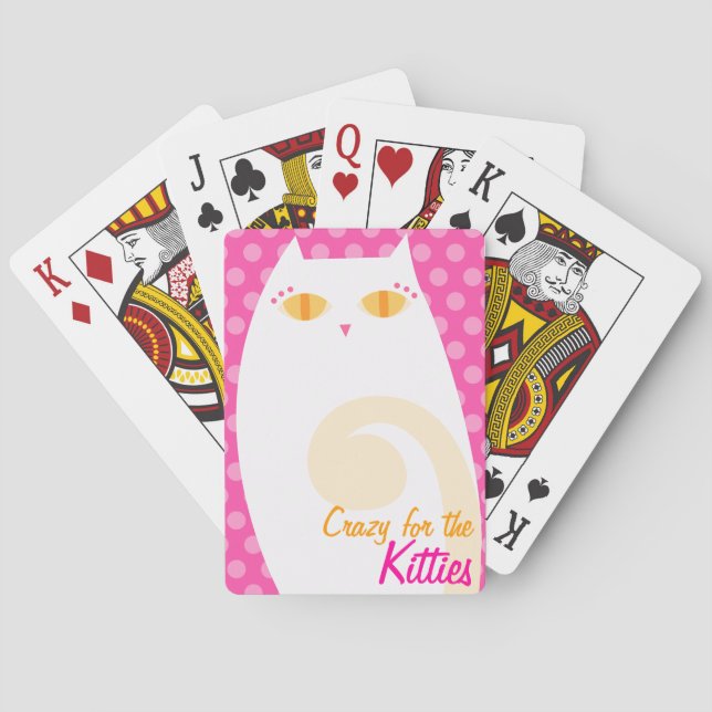 Pretty White Kitty Custom Playing Cards (Back)