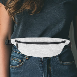 Pretty White Lace Look Delicate Bum Bags