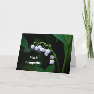 Pretty White Lily of the Valley Floral Sympathy Card