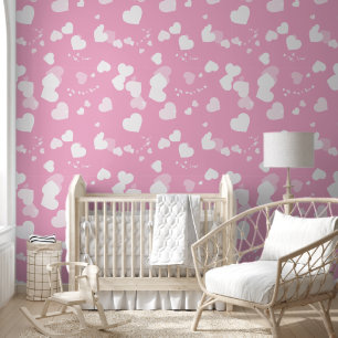 Pretty white love hearts wallpaper