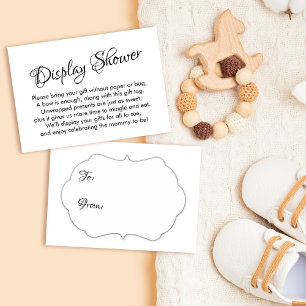 Pretty, White No Wrap Baby Shower Gift Card