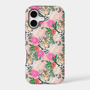 Pretty White Pink Tiger Floral Painting