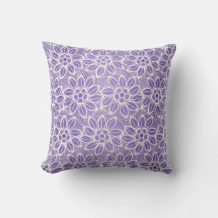 PRETTY WHITE PURPLE LACE DOUBLE SIDED Cushion