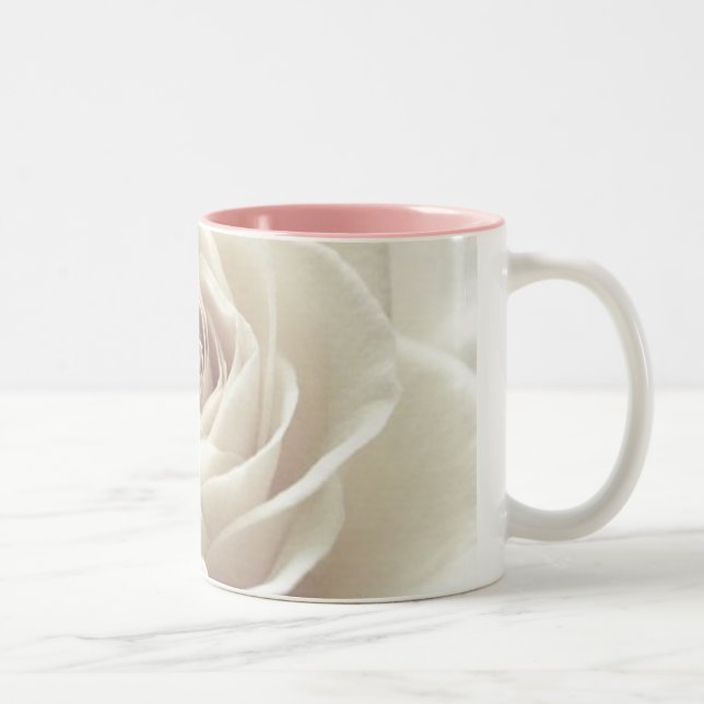 pretty white rose mug (Right)