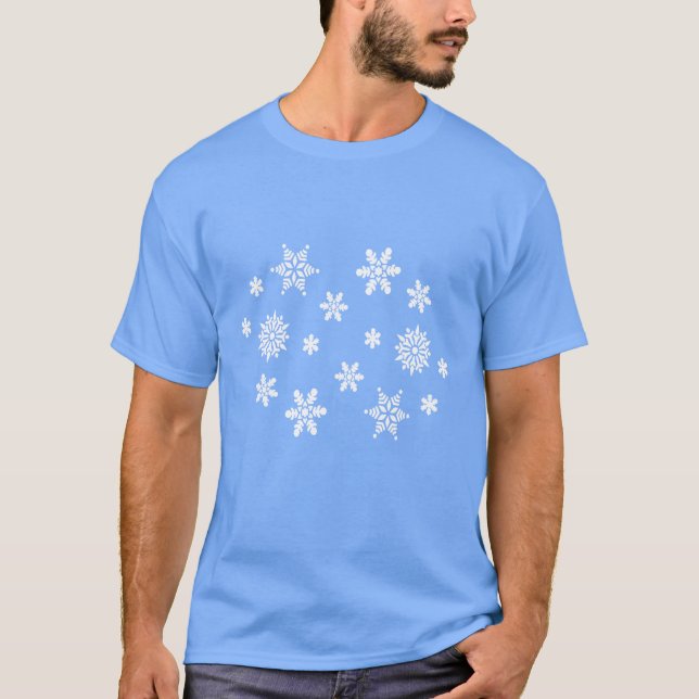 Pretty White Snowflakes T-Shirt (Front)