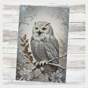 Pretty White Snowy Owl Winter Jigsaw Puzzle