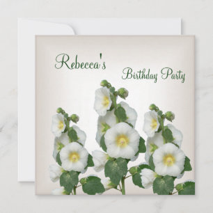 Pretty White Yellow Flowers Cream White Invitation