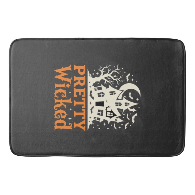 Pretty Wicked Halloween Haunted House_1 Bath Mat (Front)