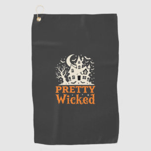 Pretty Wicked Halloween Haunted House_1 Golf Towel