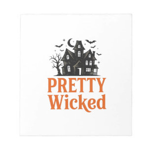 Pretty Wicked Vintage Halloween Haunted House Shir Notepad