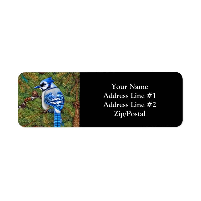 Pretty Wilderness Blue Jay Return Address Label (Front)