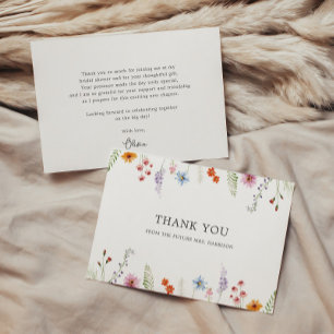 Pretty Wildflower Bridal Shower Thank You Card