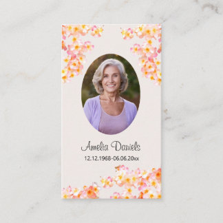 Pretty Wildflower Funeral Prayer Card