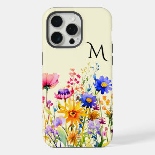 Pretty Wildflower Garden Monogrammed  iPhone 15 Pro Max Case