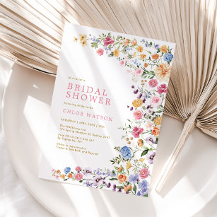 Pretty Wildflower Meadow Bridal Shower Invitation