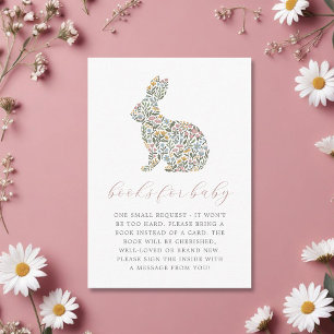 Pretty Wildflower Rabbit Books for Baby Enclosure Card