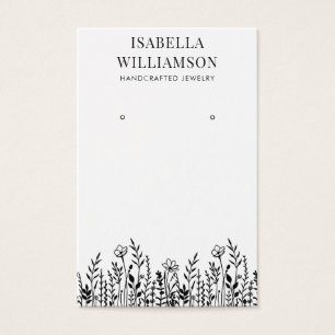 Pretty Wildflower Sketch Earring Display Cards