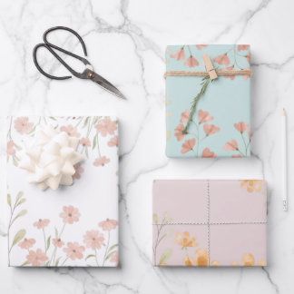 Pretty Wildflower Wrapping Paper Sheets