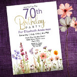 Pretty Wildflowers 70th Birthday Invitation<br><div class="desc">Pretty Wildflowers 70th Birthday Invitation For Women. Easy To Change The Sample Text To Your Own By Clicking Personalise This Template. Click Edit In Design Tool To Change The Font Type, Font Colour, Font Size, Or To Add/Delete/Change The Text Or Design Elements. This Birthday Invitation Is Available For The 30th,...</div>