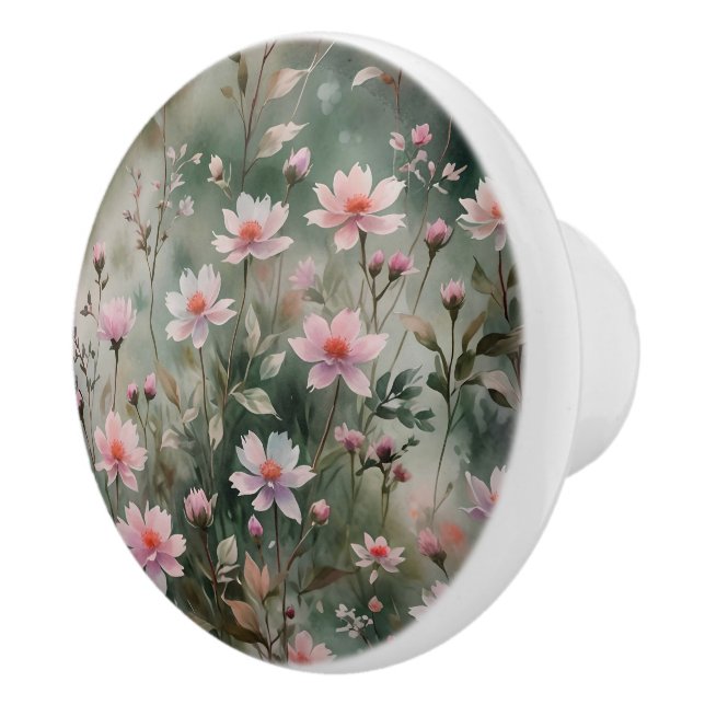 Pretty Wildflowers Ceramic Knob (Right)
