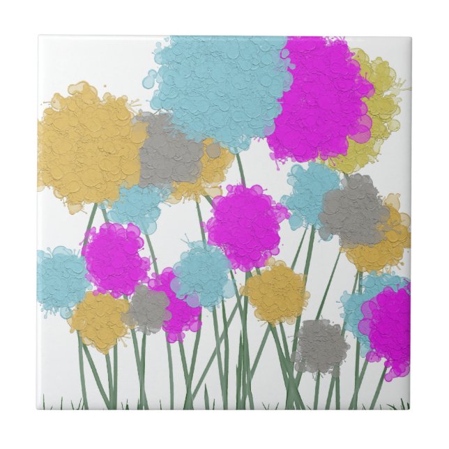 Pretty Wildflowers Ceramic Tile (Front)