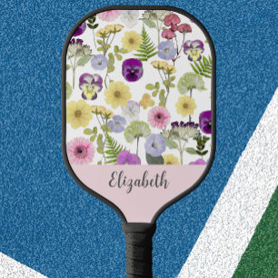 Pretty wildflowers feminine style gift for mum pickleball paddle