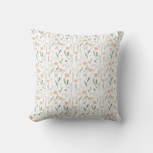 Pretty Wildflowers Floral Pattern Cushion