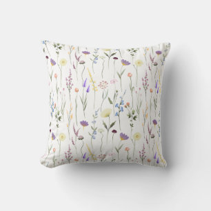 Pretty Wildflowers Floral Pattern Cushion