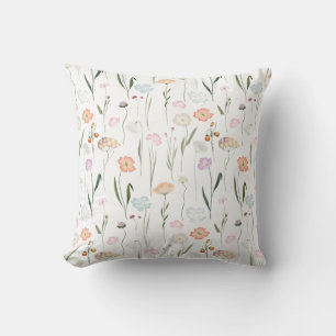 Pretty Wildflowers Floral Pattern Cushion
