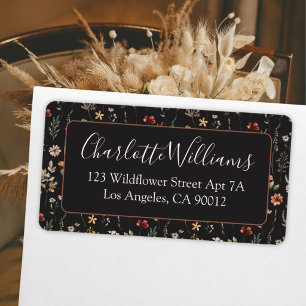 Pretty Wildflowers Floral Pattern Return Address Label