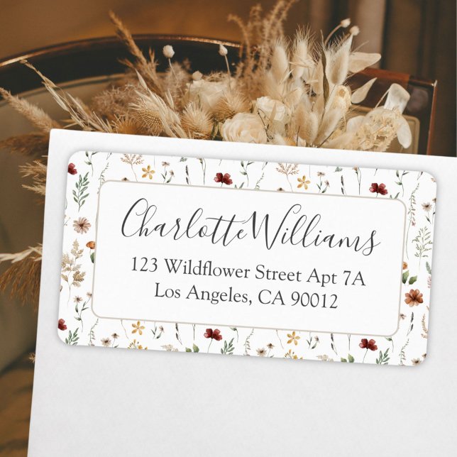 Pretty Wildflowers Floral Pattern Return Address Label (Creator Uploaded)
