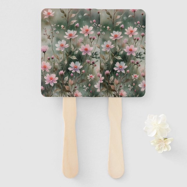 Pretty Wildflowers Hand Fan (Front and Back)