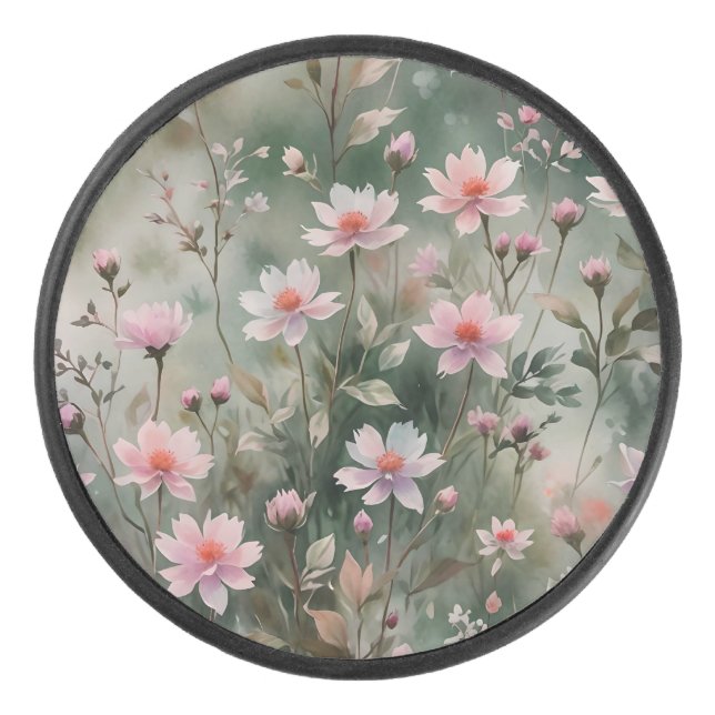Pretty Wildflowers Hockey Puck (Front)