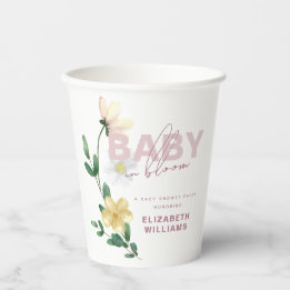 Pretty Wildflowers in Bloom Baby Shower Paper Cups