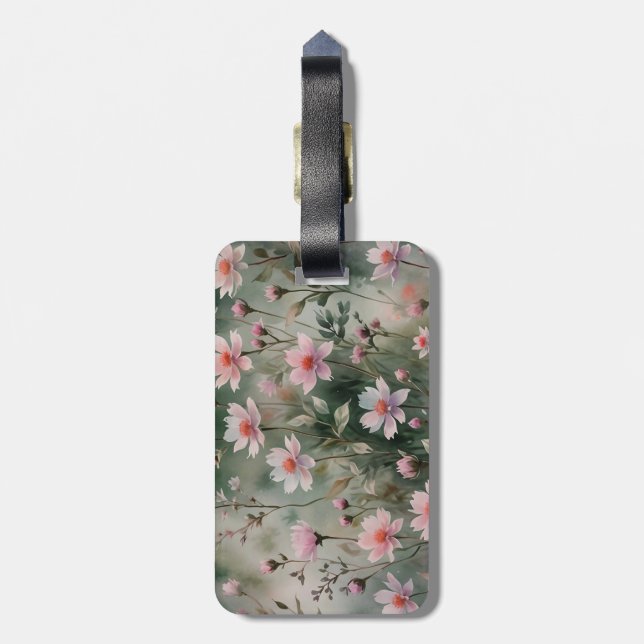 Pretty Wildflowers Luggage Tag (Back Vertical)