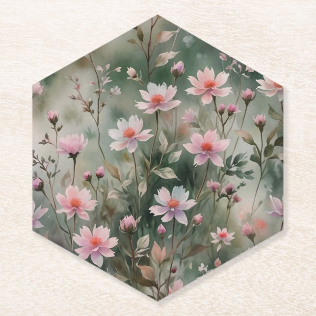 Pretty Wildflowers Paper Coaster (Front)