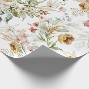Pretty Wildflowers Watercolor Floral Wrapping Paper