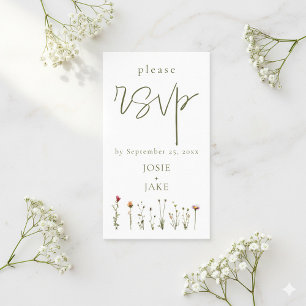 Pretty wildflowers wedding rsvp enclosure card