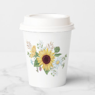 Pretty Wildflowers with Sunflower and Daisy Paper Cups