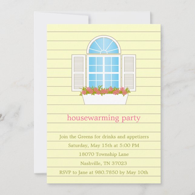 Pretty Window Housewarming Party Invitation (Front)