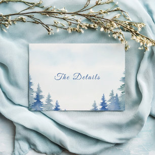 Pretty winter pine trees wedding enclosure card