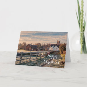 Pretty Winter Rural Country Scene Holiday Card